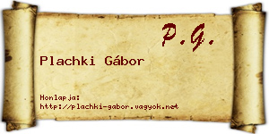 Plachki Gábor névjegykártya